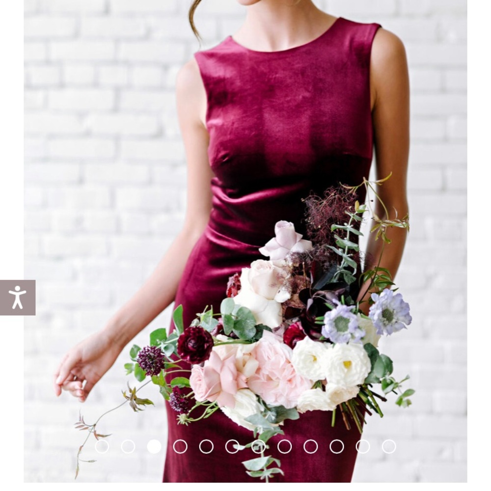 Burgundy velvet dress